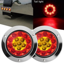 2x 4" Round Red/Amber 16 LED