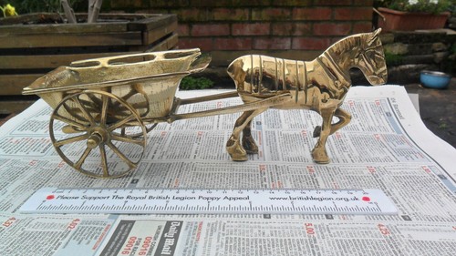 Vintage brass horse - vintage, cart