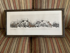 Rare Vintage 50s Boris O’Klein Framed Sens Unique. Stippled Paper L52cm X W24cm