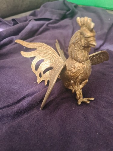 Brass cockerel rooster 15cm - brass,
