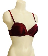 Rosie for Autograph Women's Red Claret Silk Bra Size 36 A