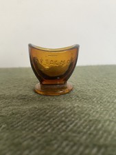 RARE Antique Glass Amber Brown Glass Eye Bath - Branded OFTALMOL 