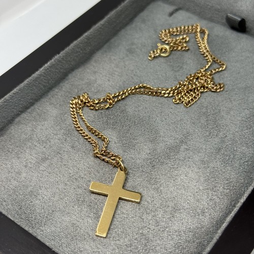 9ct cross pendant chain - cross,