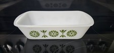 Vintage Glasbake Green Daisy