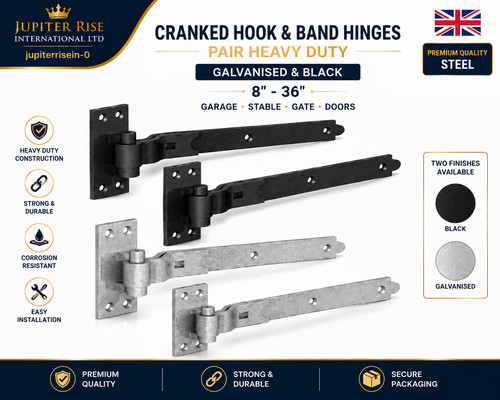 Cranked hook band hinges - band,