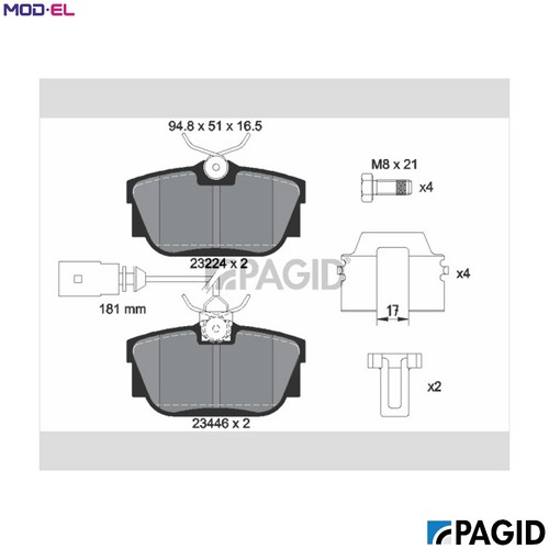 Brake pad set disc - set,