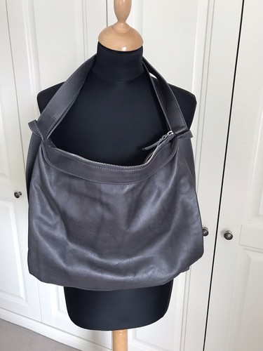 Mink brown leather handbag - handbag, /