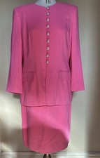 Jaeger Ladies skirt Suit Size14 pink special occasion wedding christening formal