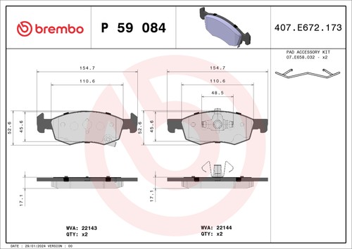 Brembo 084 brake - 084, pad