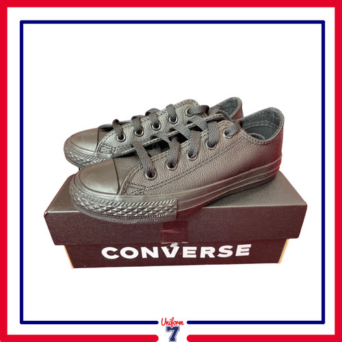 Black leather converse - black,