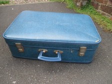 Vintage 1980 Vanguard Blue Suitcase 22 x 15 x 7" Classic Car Collection Coventry