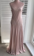 GHOST PINK SATIN BIAS CUT LONG