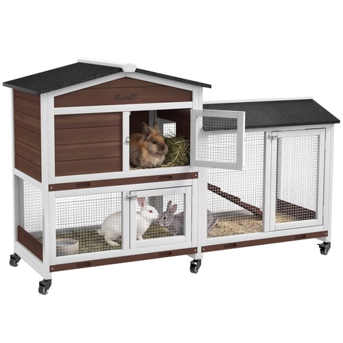 Pawhut rabbit hutch - rabbit, hutch,