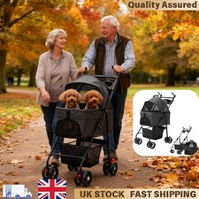 Black 4-Wheel Pet Stroller