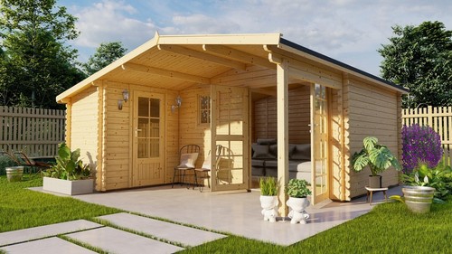 Log cabin grace 28mm 1m - cabin, x