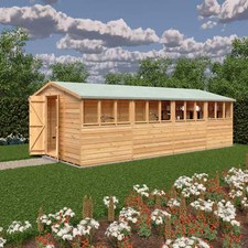 Overlap Double Door 10x20 value storage shed - Outdoor Wooden Garden Shed