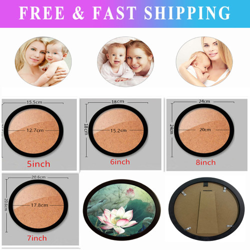 Round photo frame wooden - round,