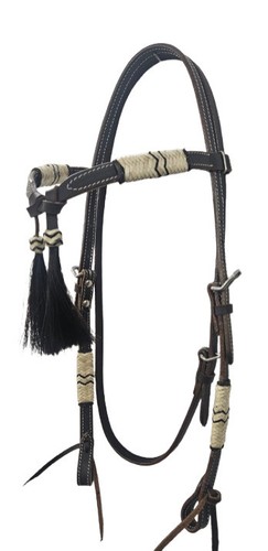 Western leather headstall - leather,