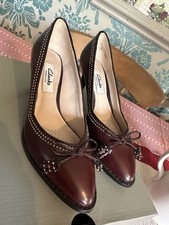 Clarks Court Shoes Burgundy