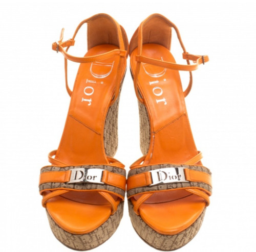 Dior orange leather and canvas - dior,
