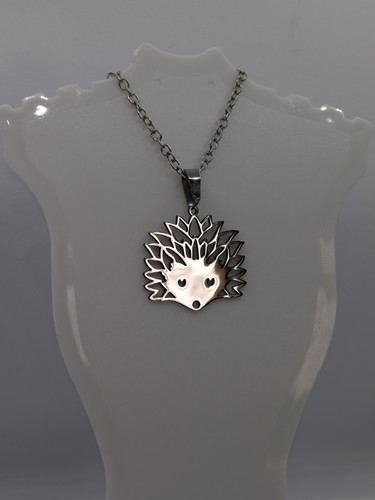 Hedgehog necklace polished - hedgehog,