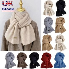 Solid Color Knit Scarf Thicken