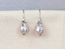 Pearl and Diamond Earrings in