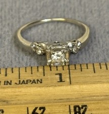 Vintage 14k White Gold Diamond
