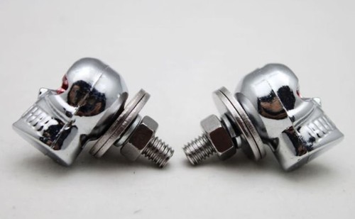 2pcs screws chrome skull - 2pcs,