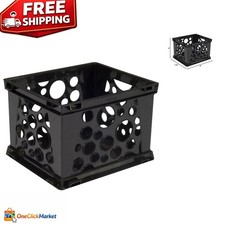 Compact Black Storage Crate -