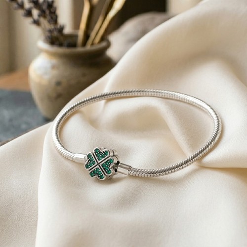 Silver charm bracelet - silver,