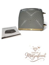 Russell Hobbs Groove 2 Slice Toaster Grey Gold, Wide Slots, Reheat, 850W 26392