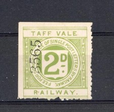Taff Vale Railway (TVR)  2d Railway letter Stamp MH