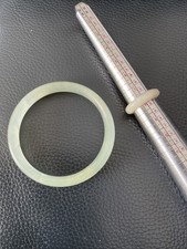 Pale Green Jadeite Bangle And White Jadeite Ring Size Q 1/2