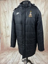 Mens Bradford City Avec Padded Manager Bench Hooded Long Coat Fleece Lined -READ