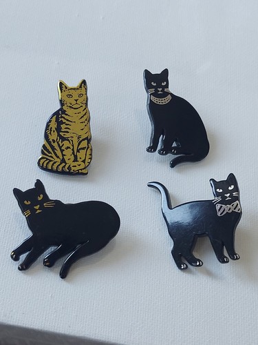 Vintage black plastic cat - vintage,