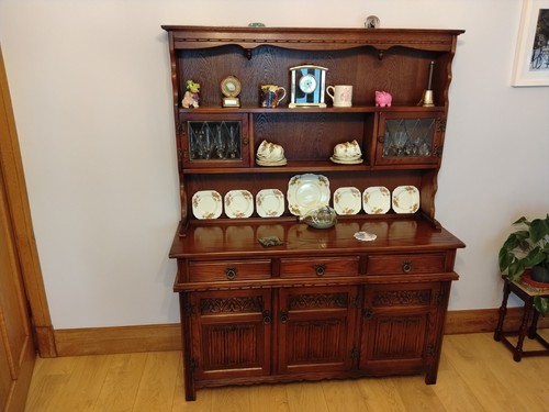 Old charm solid oak dresser - old,