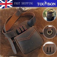TOURBON Leather Skeet Trap Shell Belt Pouch Shooting 12GA Ammo Waist Bag Gift