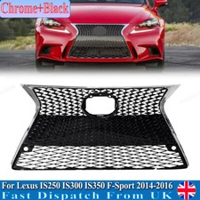 For 2014-2016 Lexus IS250 IS300 IS350 F-Sport Front Bumper Grille Chrome+Black