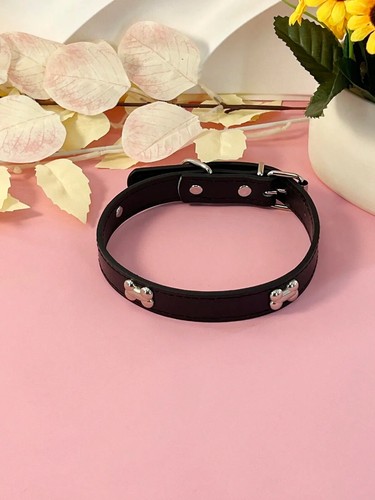 Leather dog collar puppy cat - collar,