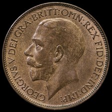 1925 George V Halfpenny, A/UNC