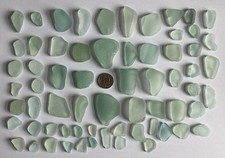 Sea Glass Pieces - 65 Pieces (200g) Sea Foam Colour.