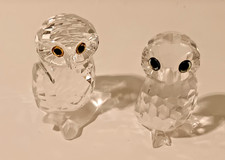 Swarovski Crystal Wildlife Pair of Owls,  No Box, No Booklet