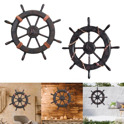 Wooden boat steering wheel - boat,