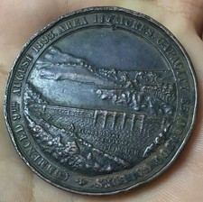 1898 Plymouth Burrator Reservoir Large 43mm Medallion English Historical #B34