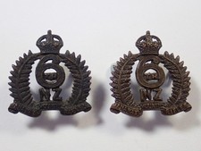 New Zealand: 6th Manwatu Mounted Rifles original Collar Badges.