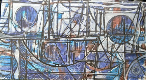 20th vintage larger abstract - c,