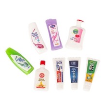 8x Dolls House Miniature 1:12th Scale Toiletries Shower Gel Toothpaste Accessory