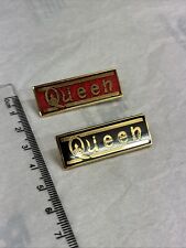 Queen Enamel Pin Badge - Set Of 2 Badges - Red & Black