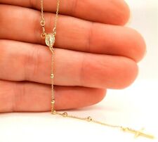 9ct gold rosary necklace  9 carat yellow gold 16 inch chain hallmarked new boxed